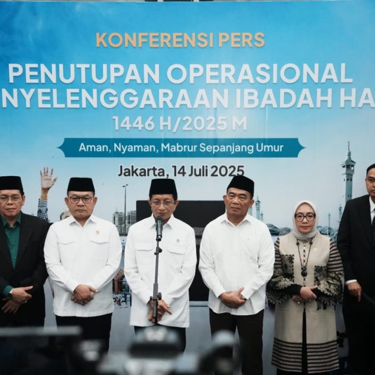 Konferensi Pers Penutupan Operasional Penyelenggaraan Ibadah Haji 1446 H/2025 M. (Dok: kemenag.go.id)